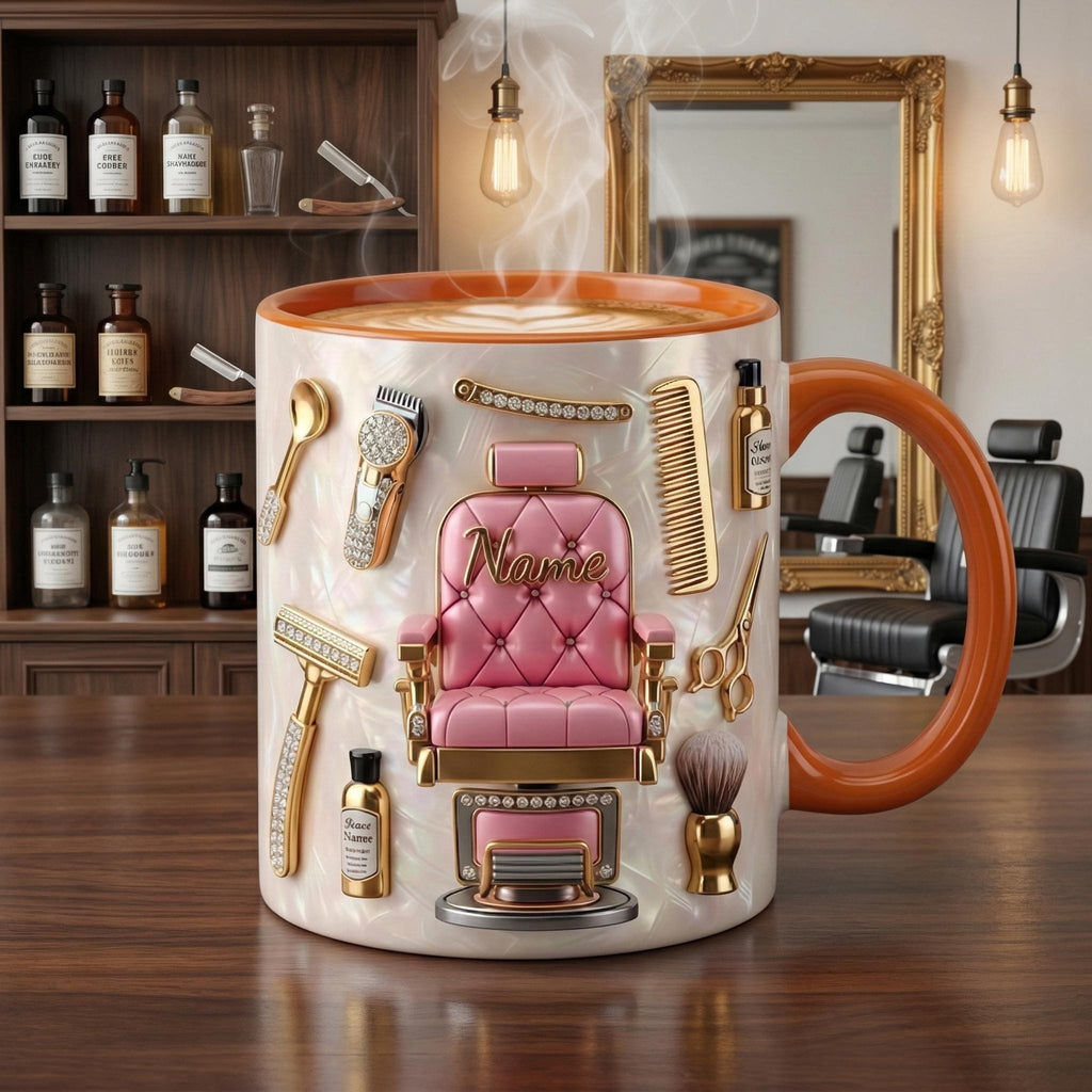 Hairstylist Mug 3D, Faux 3D Effect, Personalized Salon Owner Coffee Cup