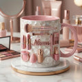 Make Up Mug 3D, Makeup Coffee Cup, Personalized Cosmetic Lover Gift,  Faux 3D Effect Mug