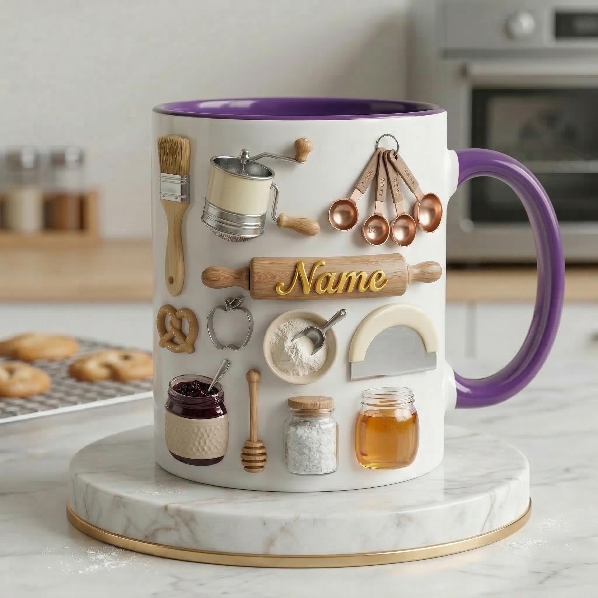 Baking Mug 3D, Faux 3D Mug, Baking Lover Coffee Mug, Funny Baking Gift, Kitchen Gift Idea, Baker Mug, Daily Mug
