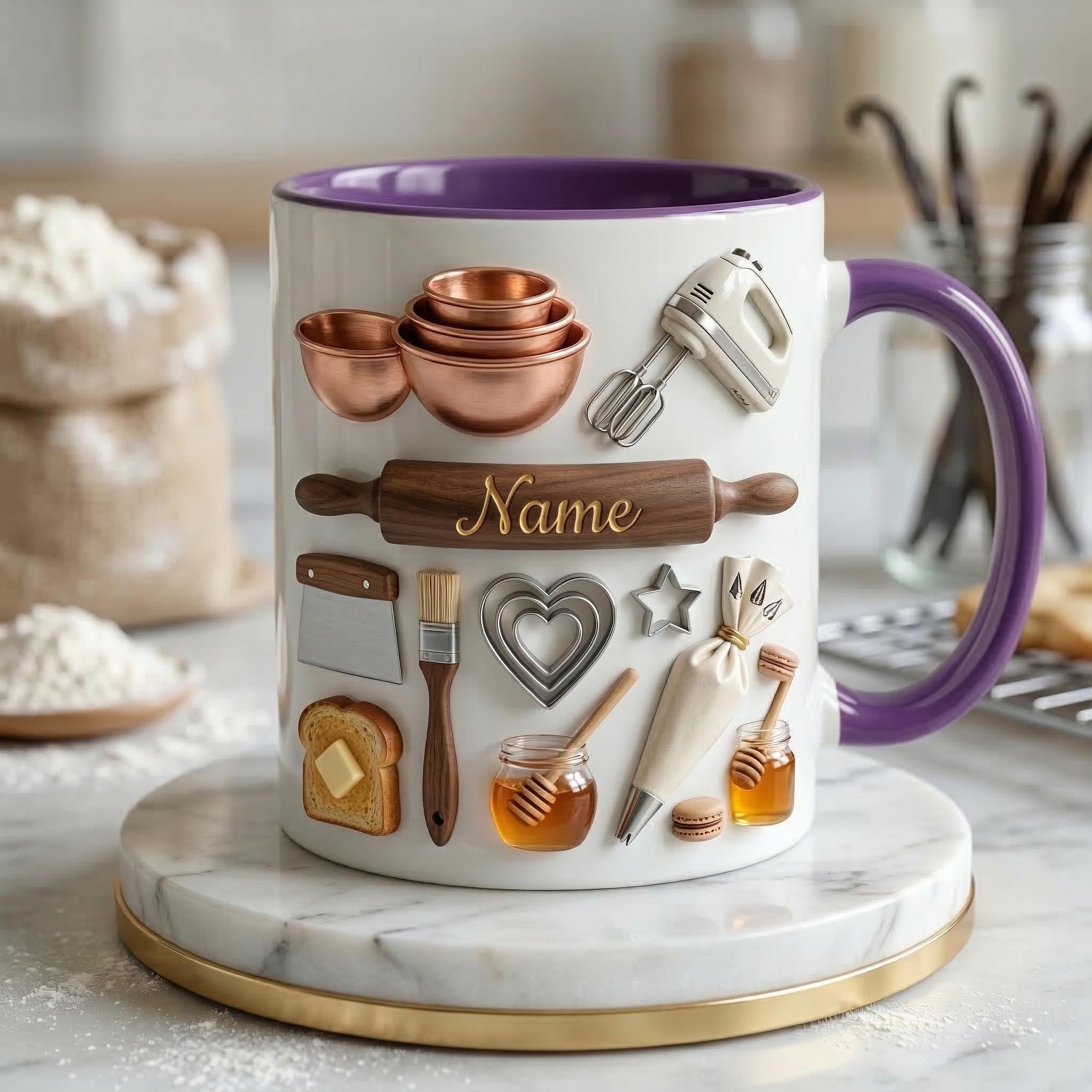 Baking Mug 3D, Faux 3D Mug, Baking Lover Gift, Funny Baker Coffee Mug, Gift for Baker, Kitchen Mug, Hobby Gift