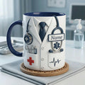 Doctor Faux 3D Accent Mug, Custom Name Doctor Cup, Healthcare Gift for Him