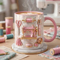 Sewing Mug 3D, Faux 3D Effect Mug, Sewing Craft Coffee Mug, Custom Name Gift