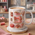 Sewing Mug 3D, Faux 3D Effect Mug, Custom Name Tailor Mug, Sewing Lover Gift Idea