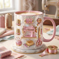 Sewing Mug 3D, Sewing Lover Coffee Mug, Personalized Tailor Gift, Faux 3D Effect Mug