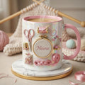 Knitting Mug 3D, Faux 3D Effect Mug, Custom Name Knitting Coffee Cup, Handmade Lover Gift