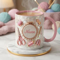 Knitting Mug 3D, Faux 3D Effect Accent Mug, Knitter Coffee Mug, Personalized Yarn Lover Gift