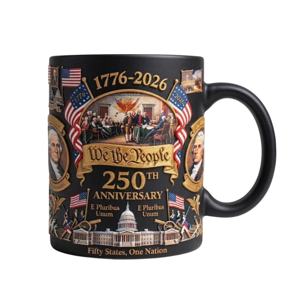America 250th Anniversary 3D Mug, We The People Patriotic Coffee Mug