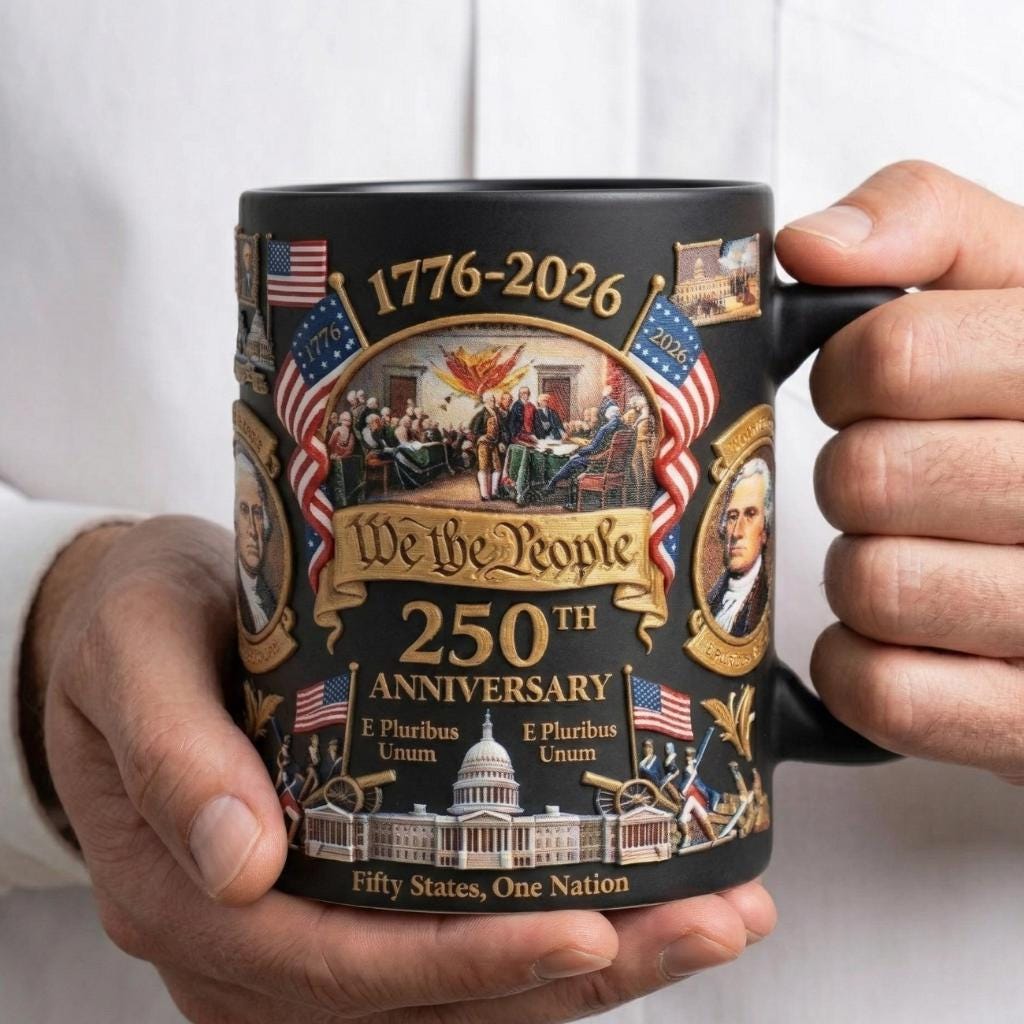 America 250th Anniversary 3D Mug, We The People Patriotic Coffee Mug