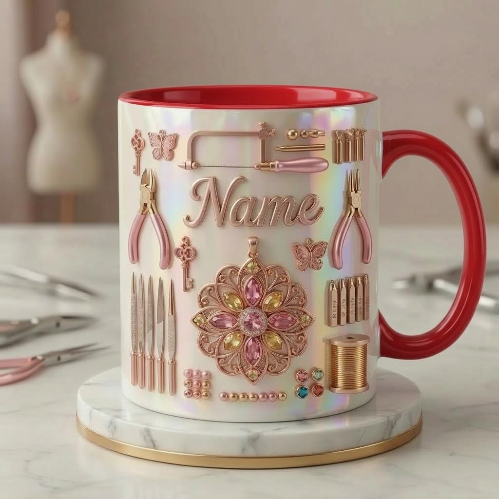 Nail Tech Mug 3D, Faux 3D Effect Mug, Nail Technician Mug, Custom Name Salon Gift
