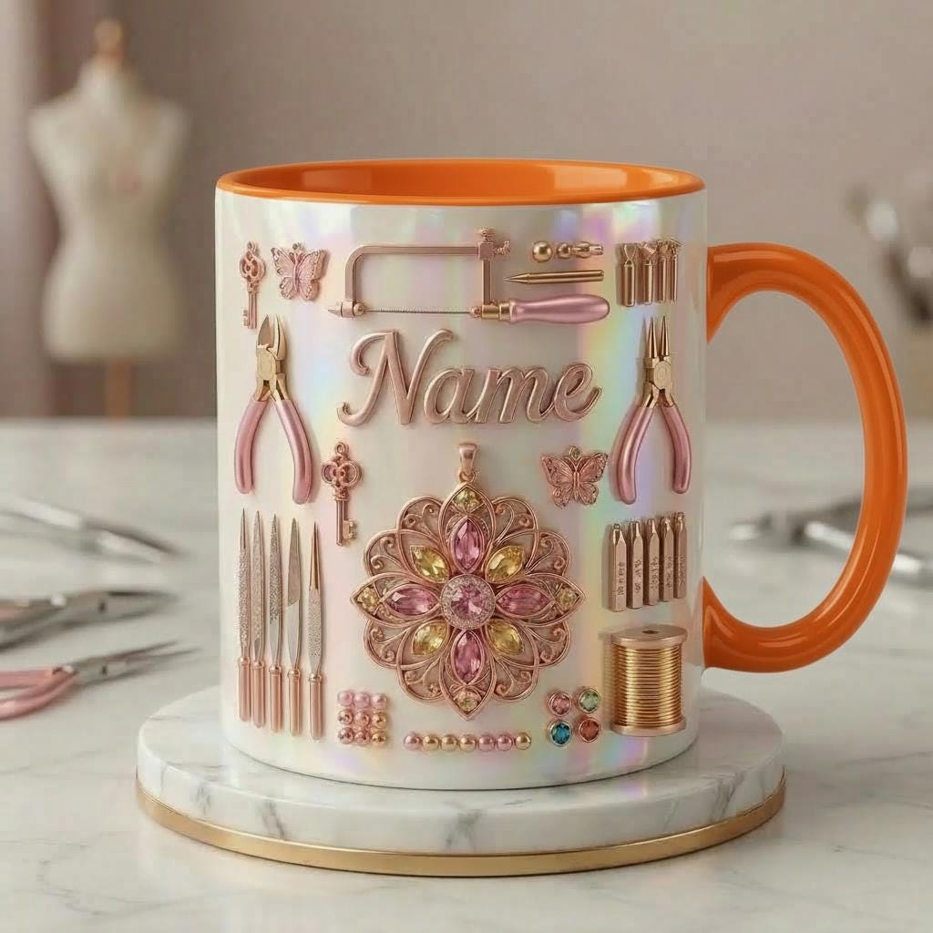 Nail Tech Mug 3D, Faux 3D Effect Mug, Nail Technician Mug, Custom Name Salon Gift