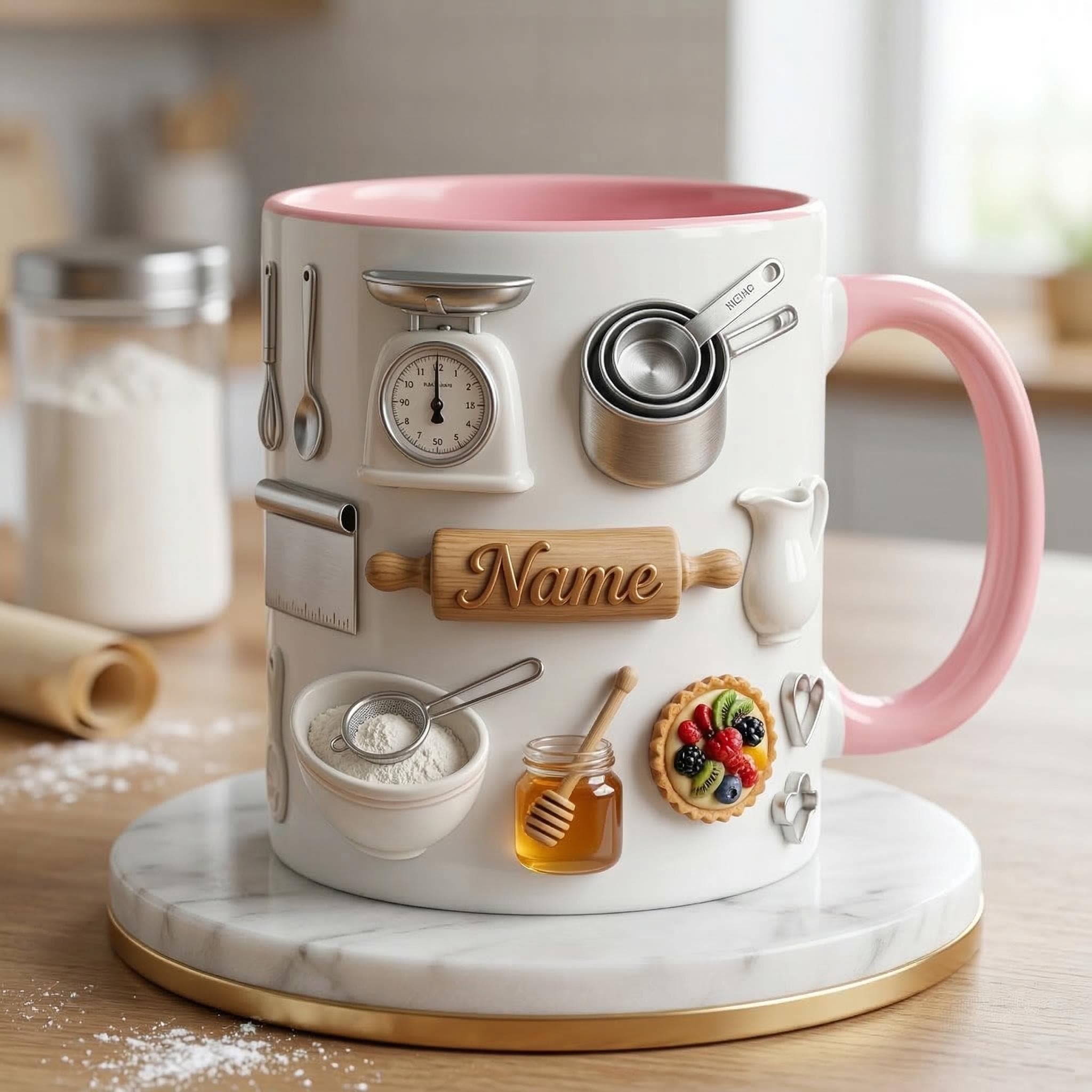 Baking Mug 3D, Faux 3D Mug, Baking Gift, Funny Baker Mug, Baking Lover Coffee Cup, Kitchen Life Mug, Casual Gift