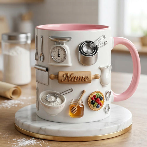 Baking Mug 3D, Faux 3D Mug, Baking Gift, Funny Baker Mug, Baking Lover Coffee Cup, Kitchen Life Mug, Casual Gift