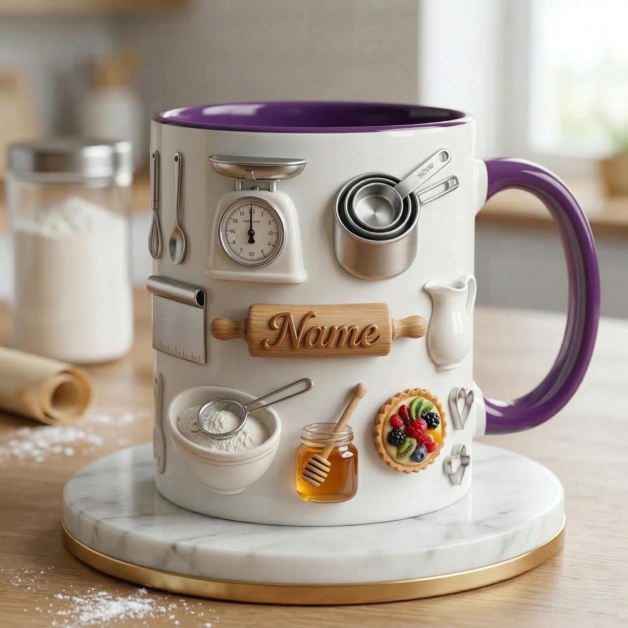 Baking Mug 3D, Faux 3D Mug, Baking Gift, Funny Baker Mug, Baking Lover Coffee Cup, Kitchen Life Mug, Casual Gift