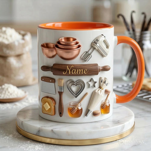 Baking Mug 3D, Faux 3D Mug, Baking Lover Gift, Funny Baker Coffee Mug, Gift for Baker, Kitchen Mug, Hobby Gift