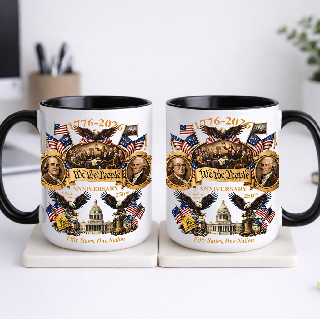 1776-2026 America 250th Anniversary Mug, We The People Patriotic Coffee Mug, 3D Print Effect Mug