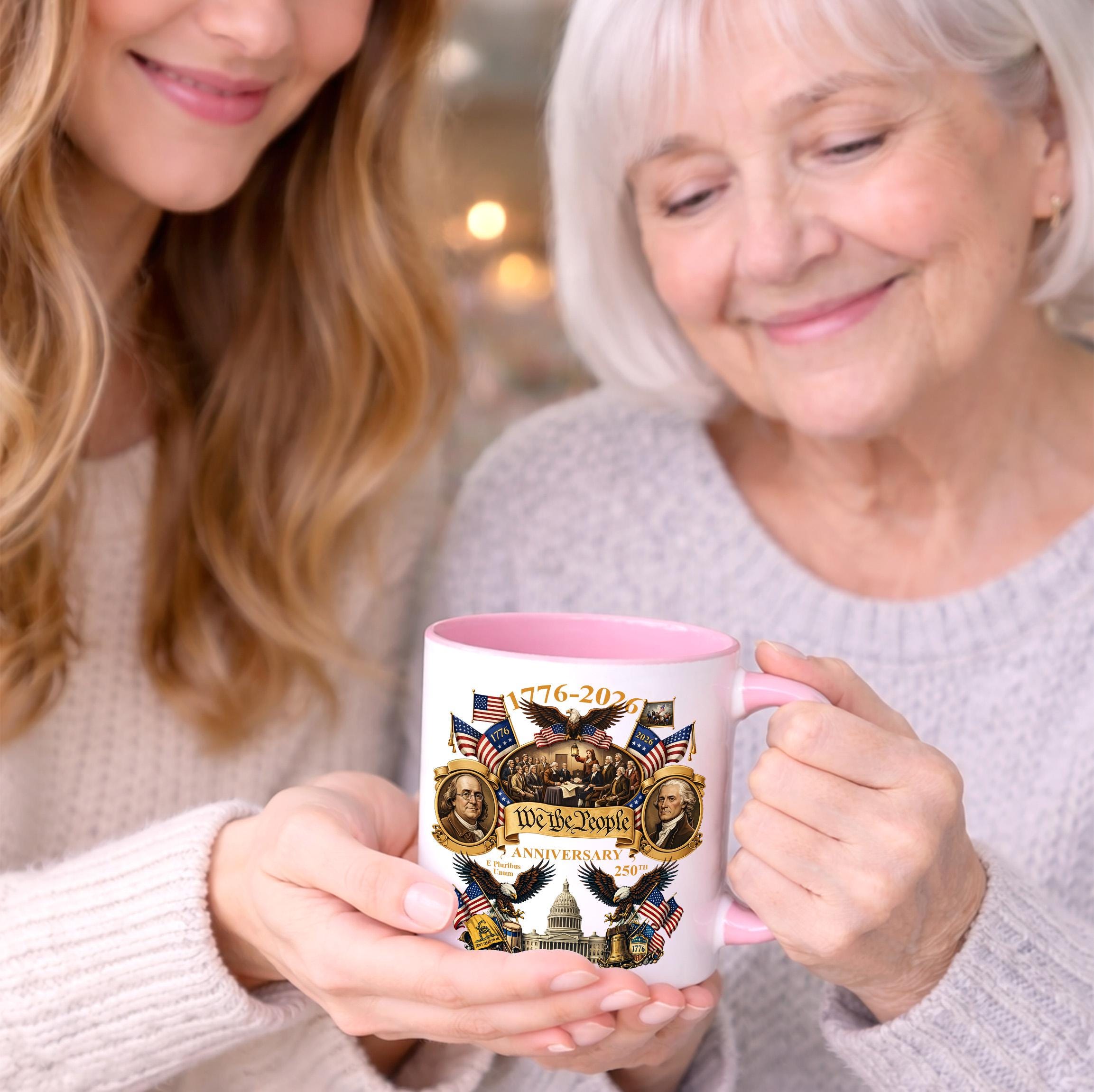 1776-2026 America 250th Anniversary Mug, We The People Patriotic Coffee Mug, 3D Print Effect Mug