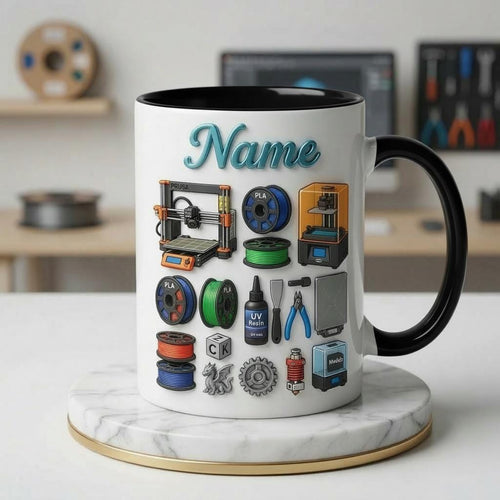 3D Printing Hobbyist Ceramic Mug, 3D Printer Coffee Cup, Personalized Gift