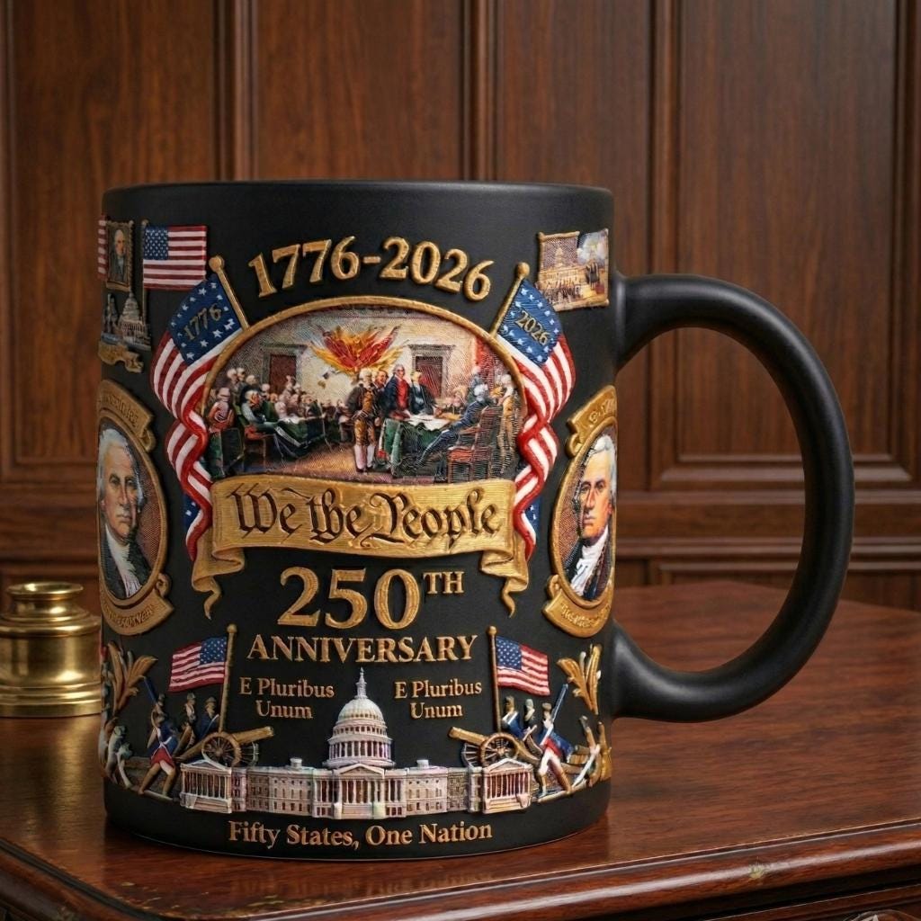 America 250th Anniversary 3D Mug, We The People Patriotic Coffee Mug