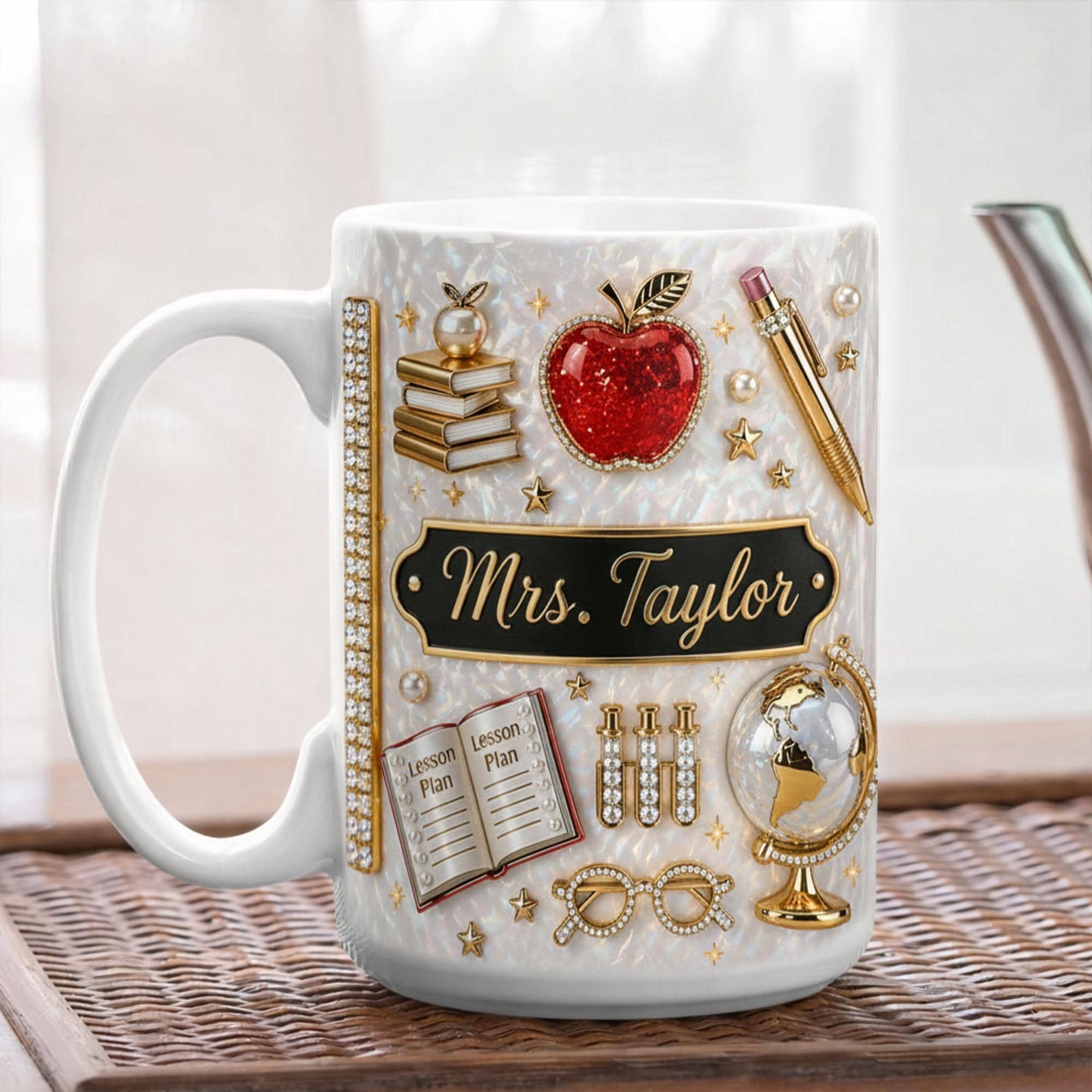 Personalized Teacher Appreciation 3D Coffee Mug, Thank You Teacher Gift, Graduation Mug,  Teacher Life Mug, Gift For Teacher From Student