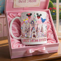 Best Mom Ever Castle Mug, 3D EFFECT Accent Mug, Personalized Disney Inspired Mom Mug with Kids Names, Magical Mom Gift, Mother’s Day Gift