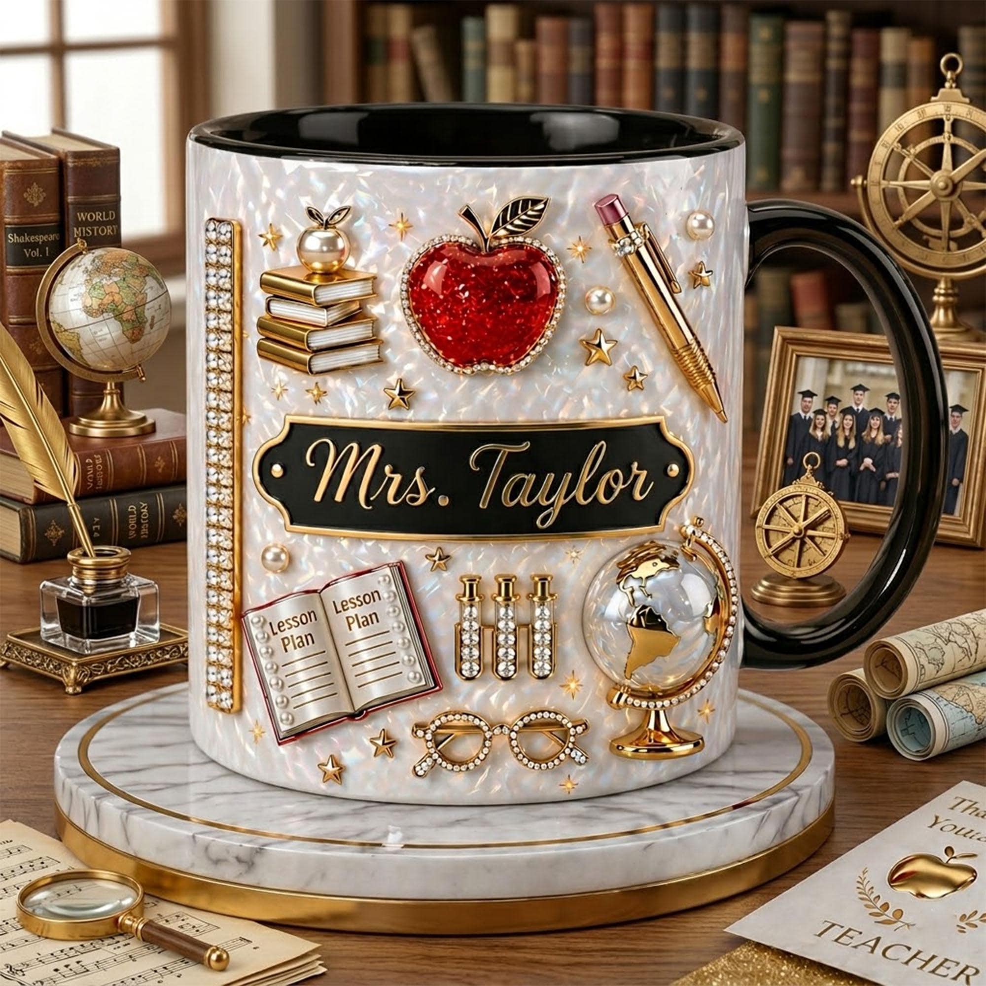 Personalized Teacher Appreciation 3D Coffee Mug, Thank You Teacher Gift, Graduation Mug,  Teacher Life Mug, Gift For Teacher From Student