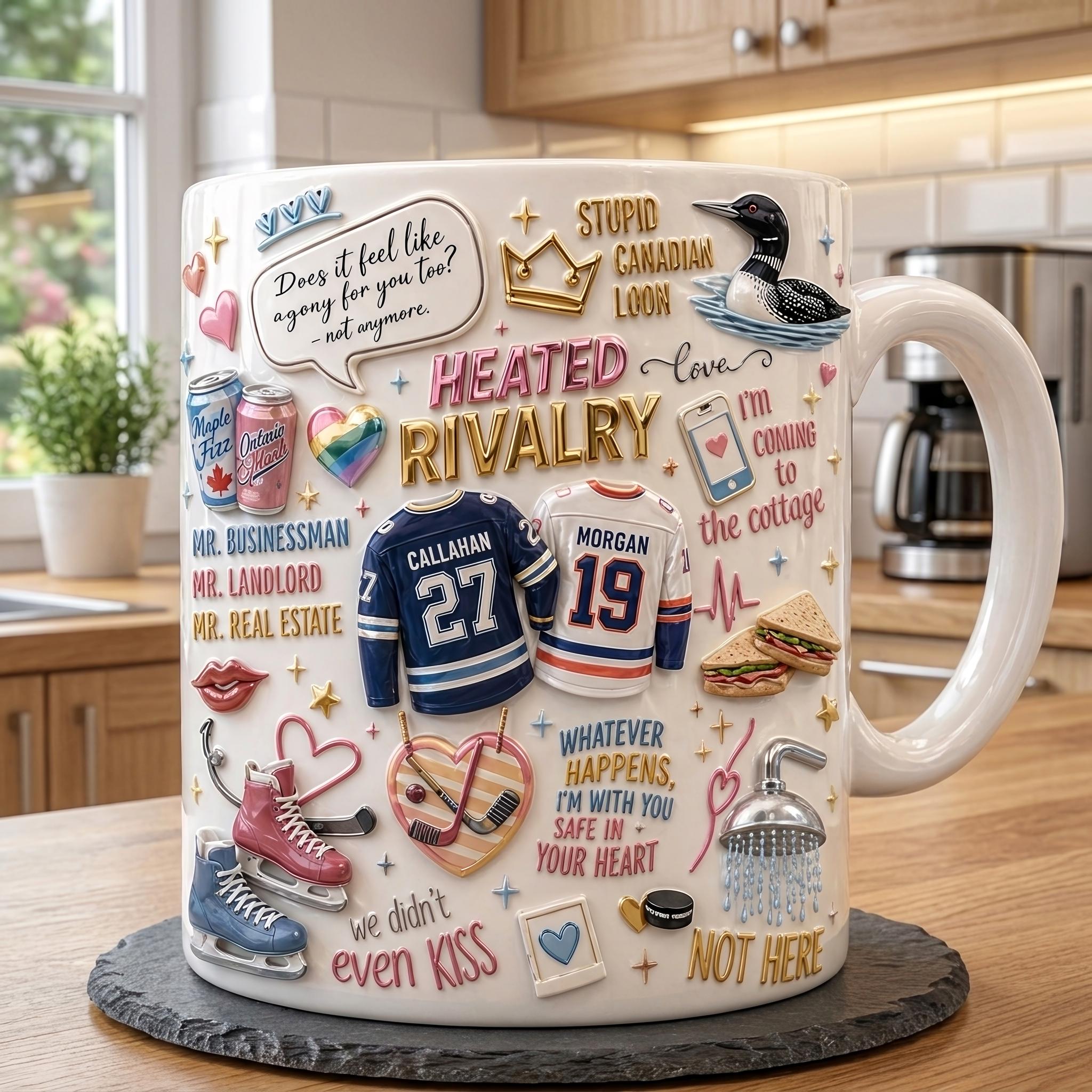 Couple Gift Mug, Heated Rivalry Mug, Romance Quote Coffee Cup, Hockey Couple Gift