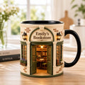 Personalized Bookstore Mug, Custom Book Lover Gift, Cozy Reading Nook Coffee Cup